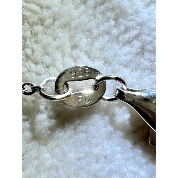 Bleu Sage Sterling Silver Pink Crystal Heart Pendant Necklace 16-18 Inch 925 FD - Picture 4 of 7